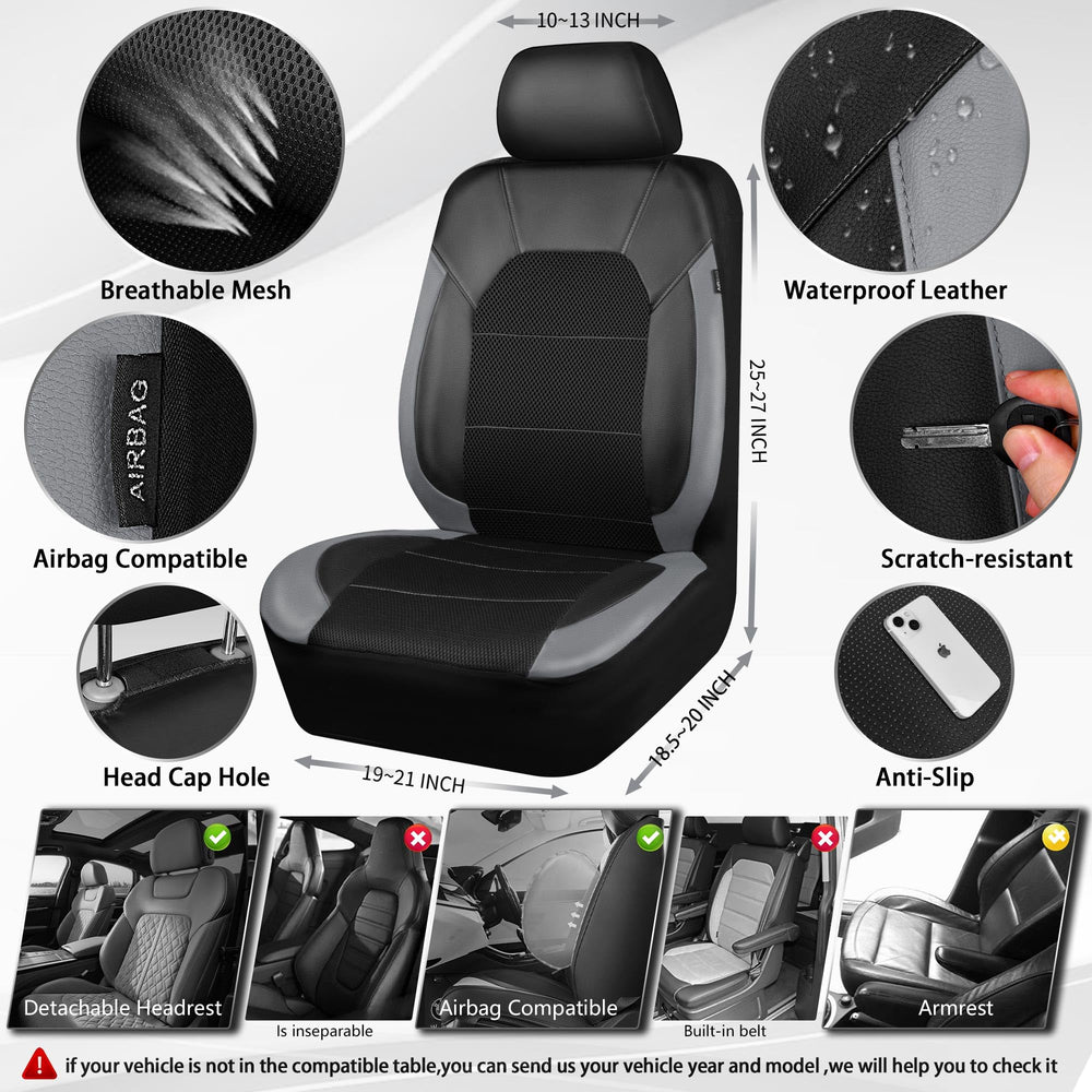 CAR PASS two-pack front seat covers with headrests for a stylish vehicle upgrade