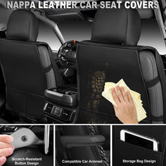 CAR PASS airbag-compatible leather seat covers demonstrate safe-fit engineering.