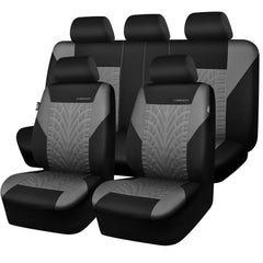 CAR PASS full set seat covers with front and rear embossing for stylish protection.