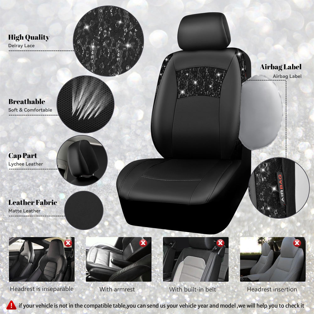 CAR PASS glitter steering wheel cover adds sparkle and grip.