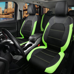 CAR PASS glow-in-dark green seat cover for front seats adds modern flair.