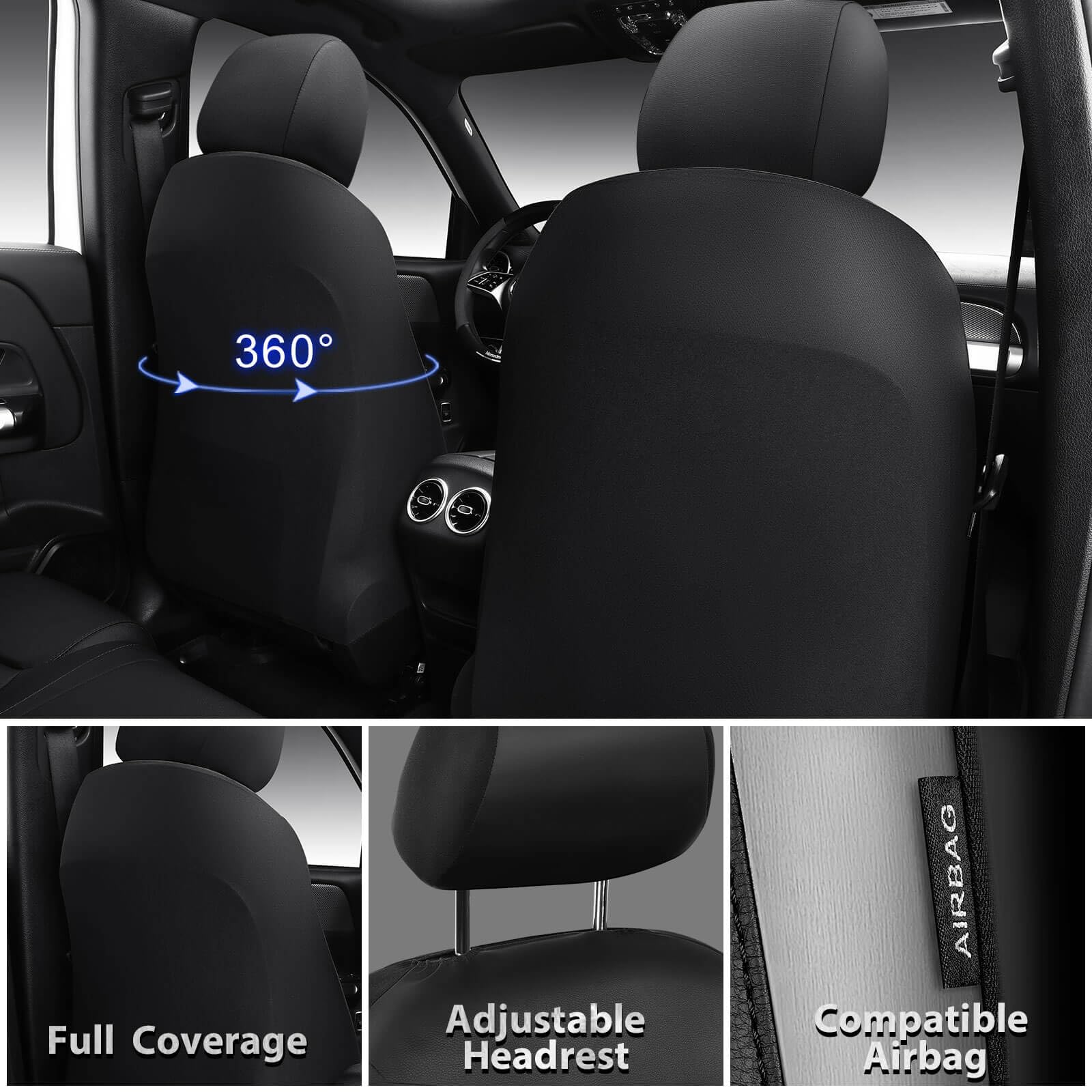 CAR PASS gray metal film leather side panels for durability