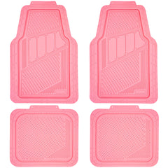 CAR PASS pink heavy-duty floor mat front view with all-weather protection and non-slip grip