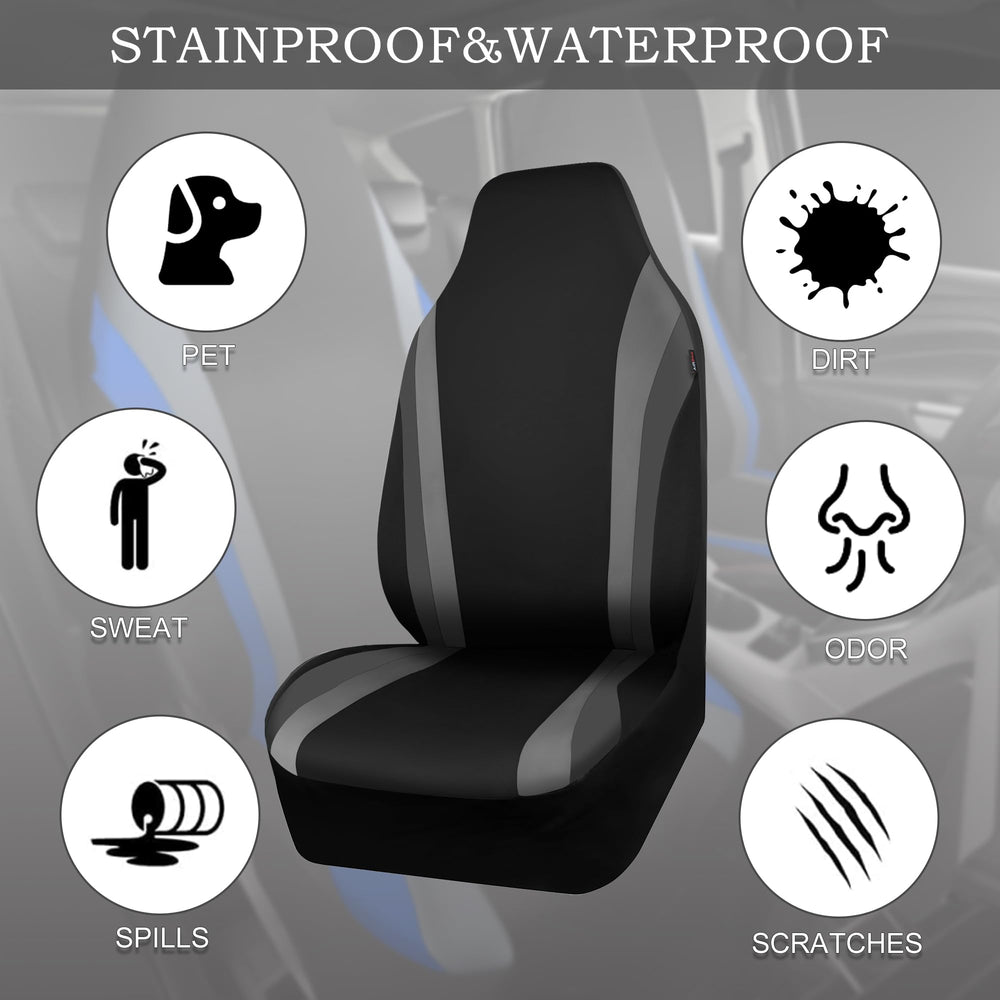 CAR PASS high-back design offers quick installation and easy cleaning