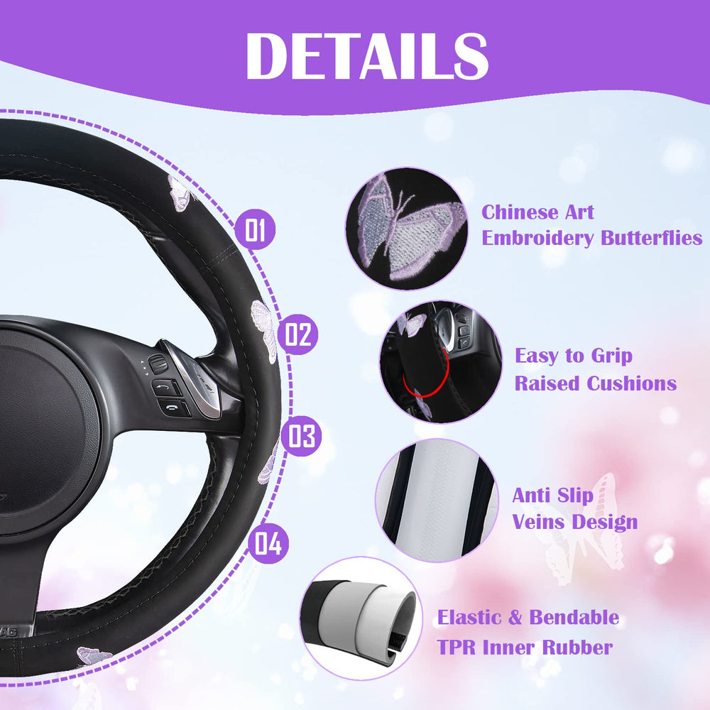 CAR PASS anti-slip inner ring detail improves steering stability during drives.