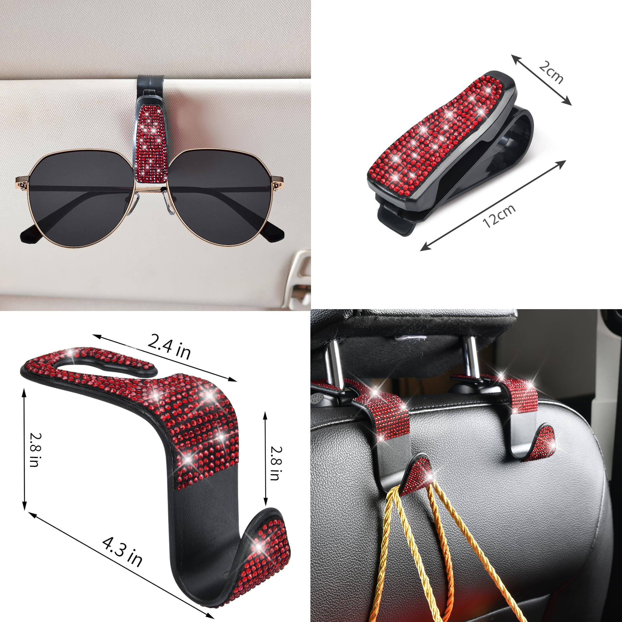 CAR PASS interior set in red coordinates accessories for a cohesive look