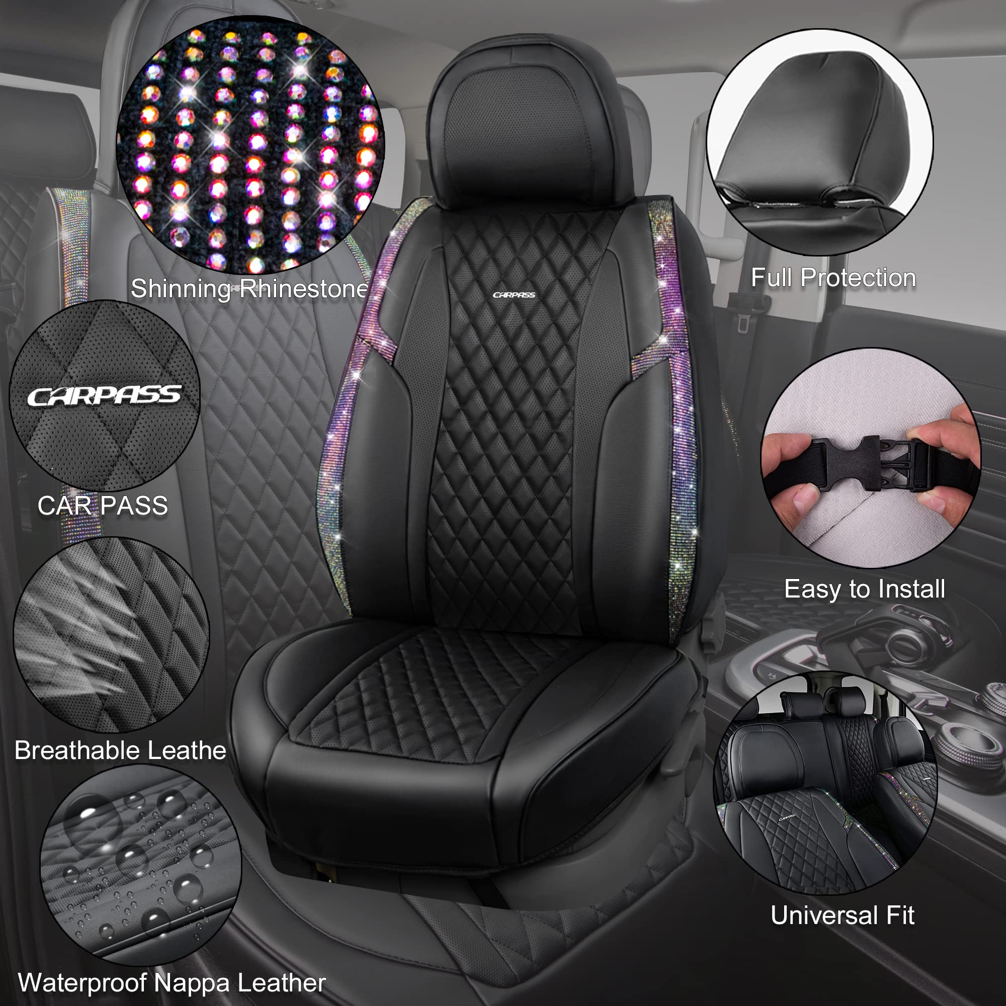 CAR PASS iridescent calfskin leather cushion delivers cushioned comfort.