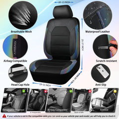CAR PASS iridescent front seat cover showing quilted leather texture for a premium look.
