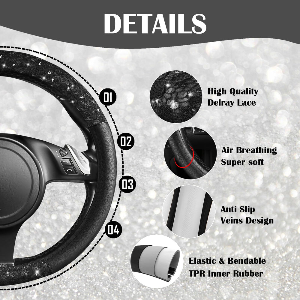 CAR PASS lace leather texture detail enhances interior elegance.