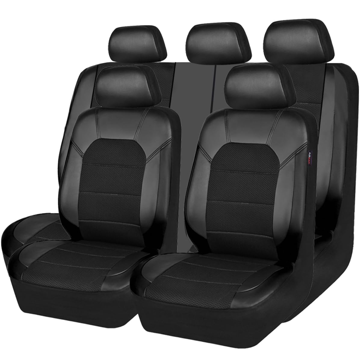 CAR PASS leather and 3D air mesh front seat cover enhances interior style and comfort.
