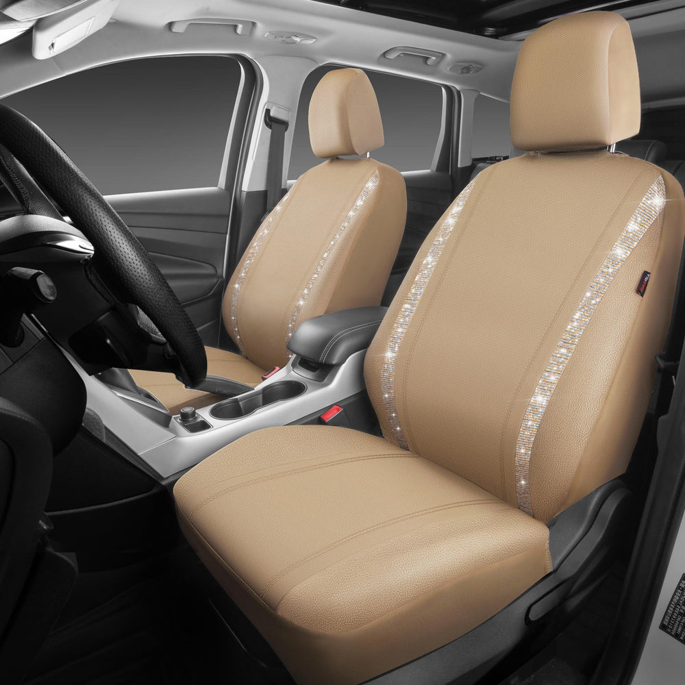 CAR PASS headrest-detachable detail highlights flexible front-seat coverage.