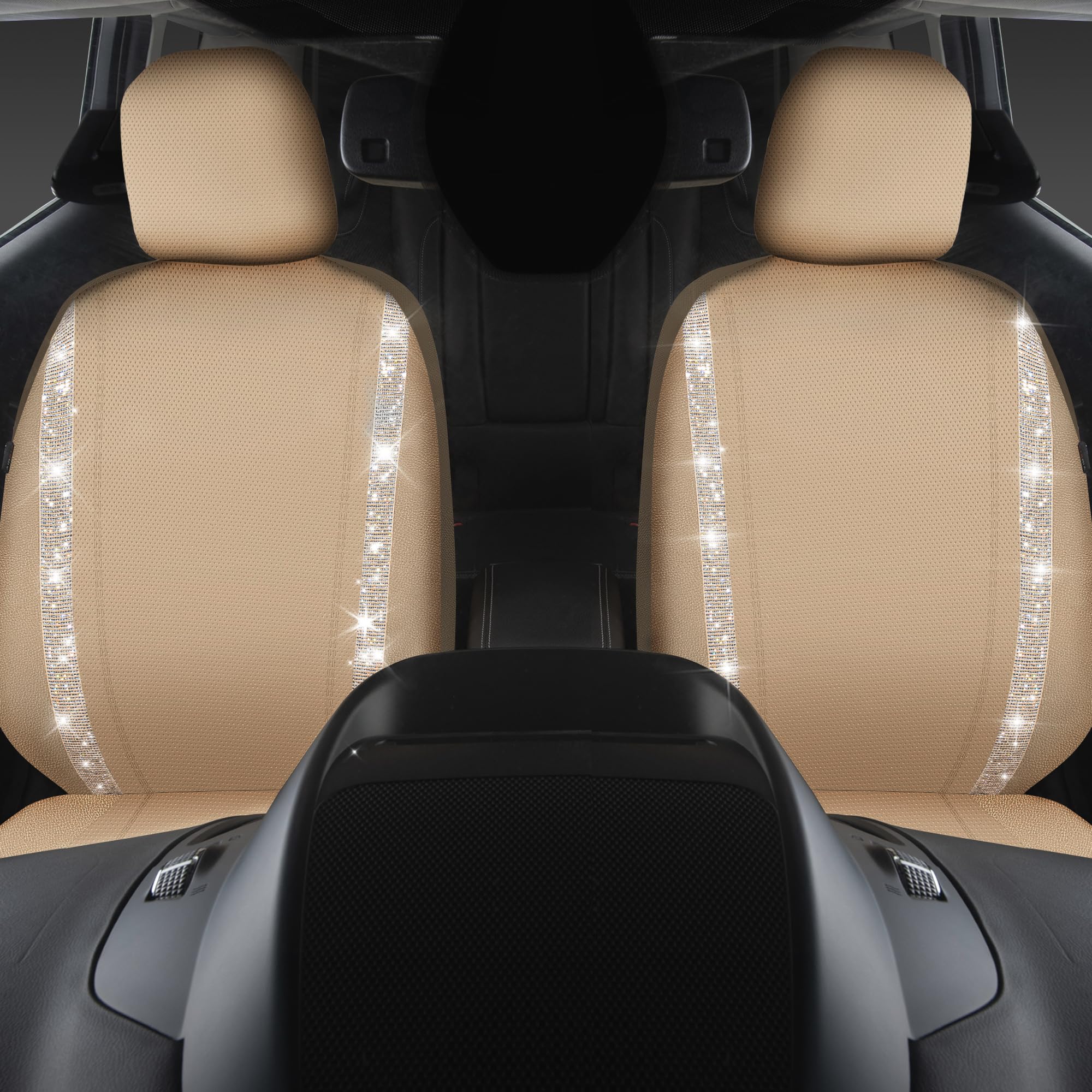 CAR PASS interior-look enhancement shows stylish shimmering beige rhinestones.