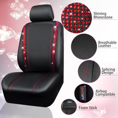 CAR PASS rear left seat cover with rhinestones protects against wear.