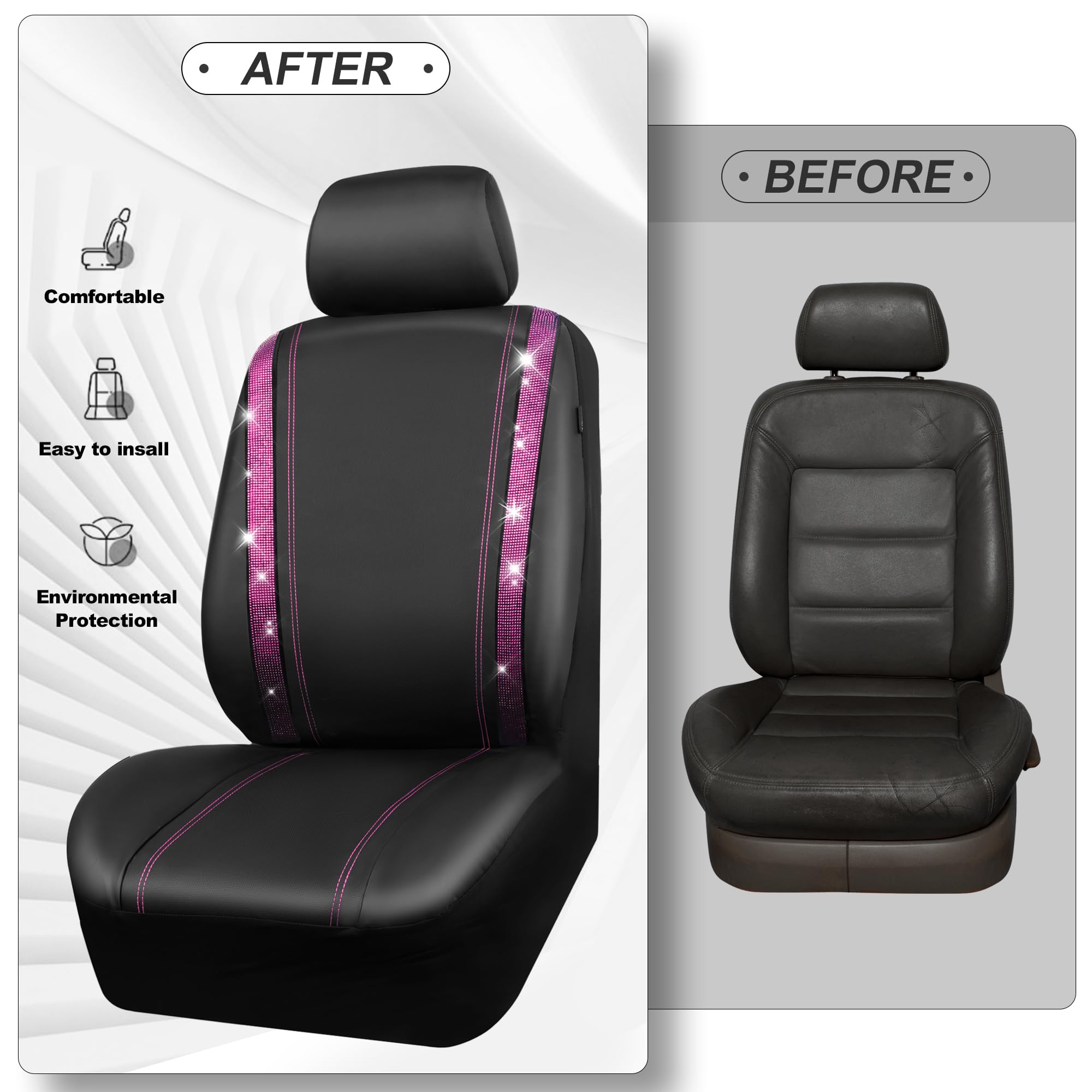 CAR PASS seat cover side view demonstrates universal fit for various car interiors