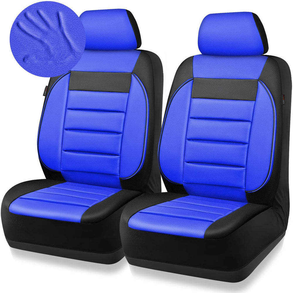 CAR PASS leather front seat cover universal fit with secure attachments for a snug look.