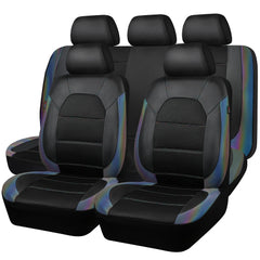 CAR PASS leather seat cover in a chameleon iridescent finish adds interior style.