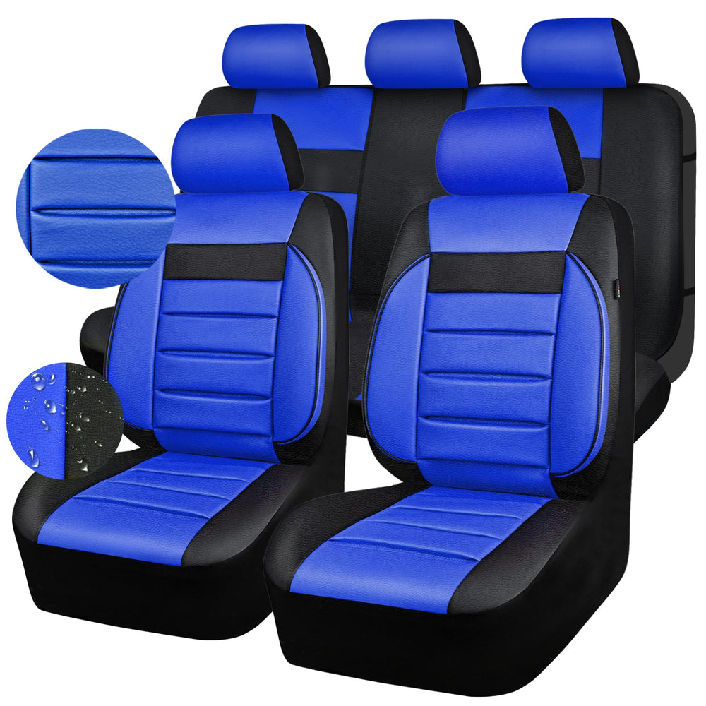 CAR PASS Leather Seat Cover front view shows luxury texture and universal fit for many vehicles.