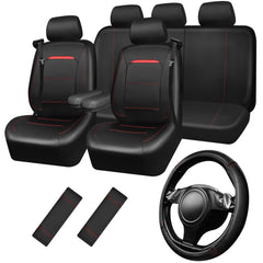 CAR PASS leather seat cover full set protects seats and elevates interior style.