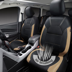 CAR PASS leather seat cover rear bench quilted design for lasting comfort.