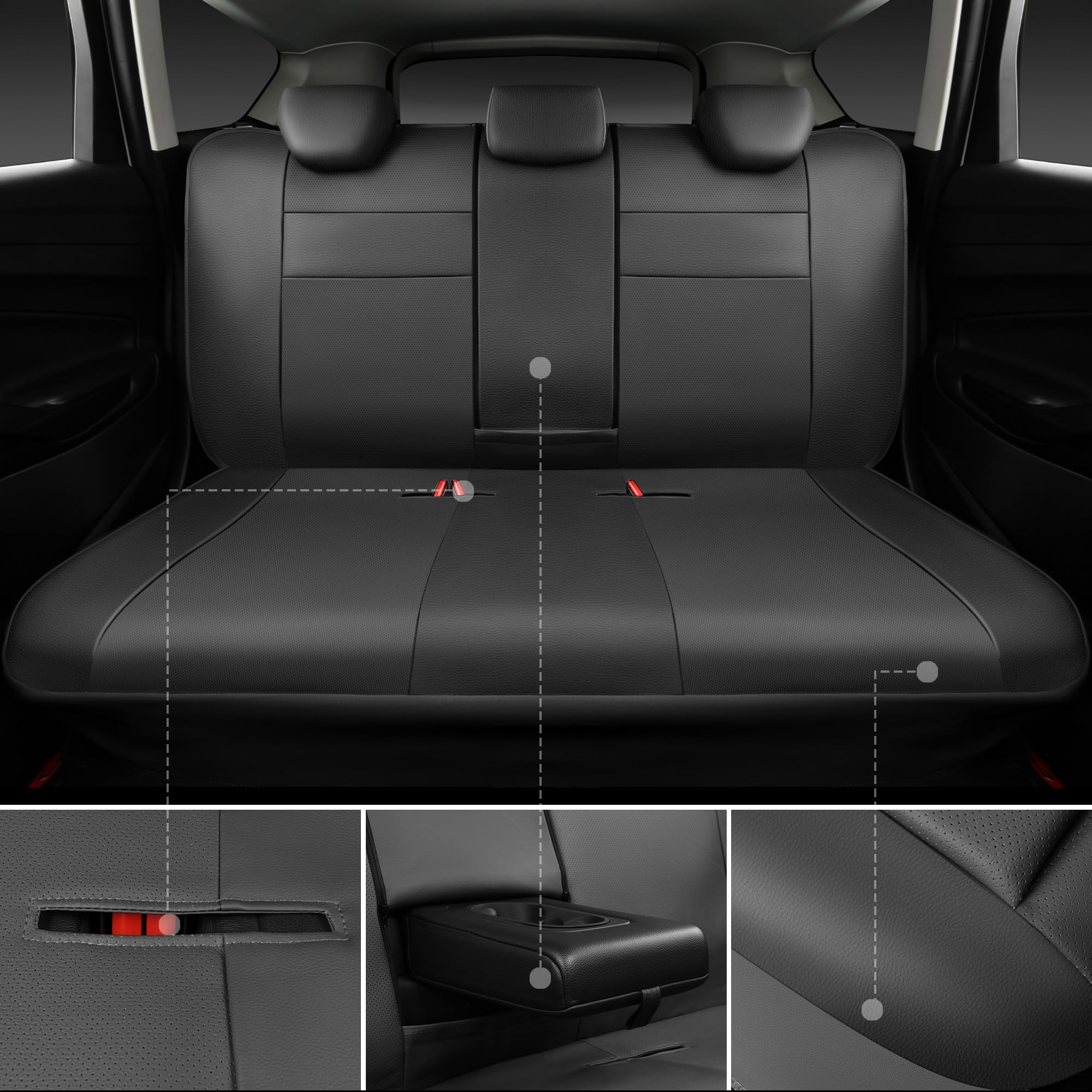 CAR PASS airbag-compatible stitching, side view, reliable protection during deployments.