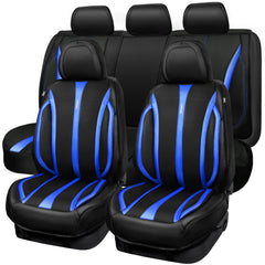 CAR PASS leather full set in blue carbon fiber for breathable waterproof protection