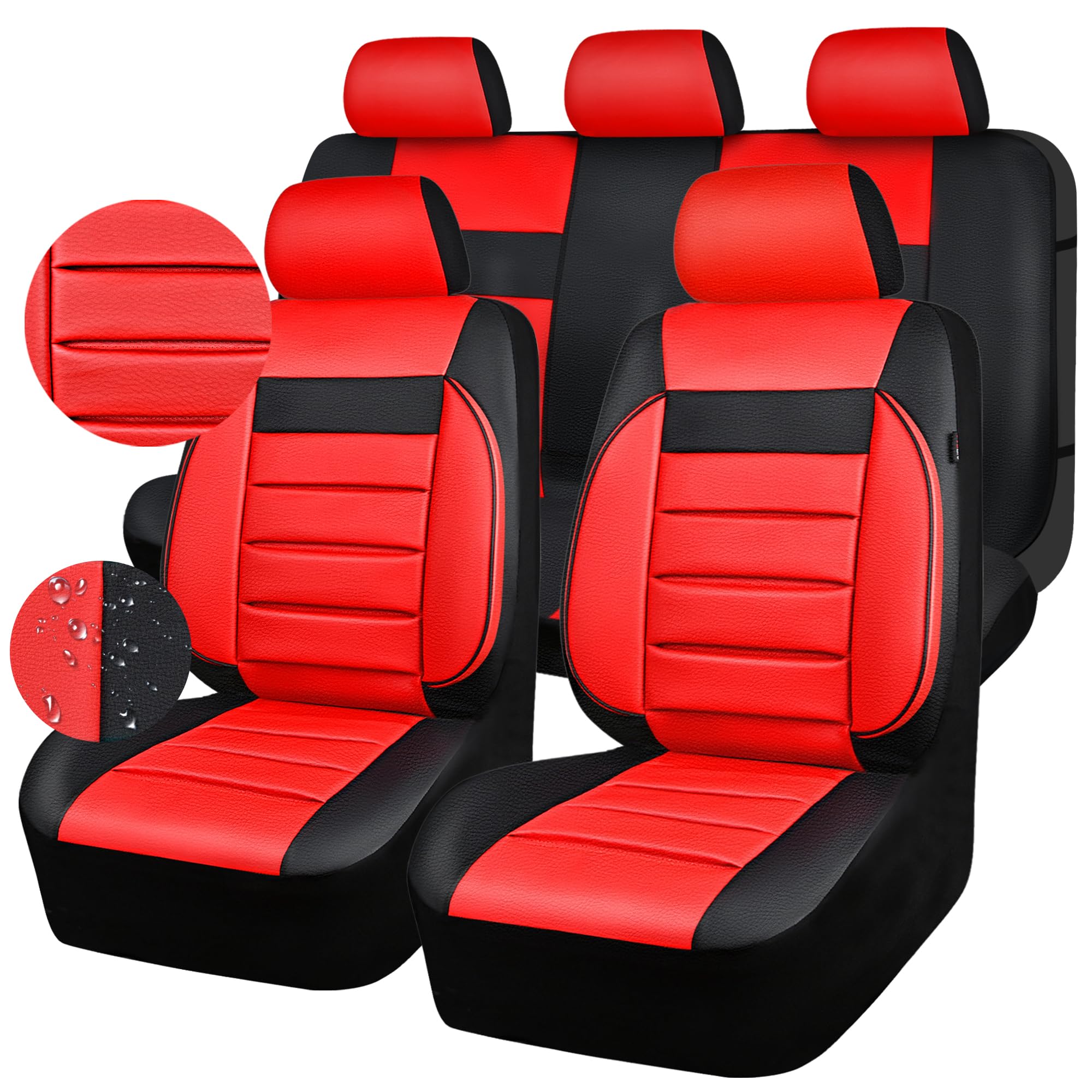 CAR PASS leather seat covers full set showcase premium styling and protection.