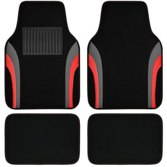 Car Pass Leather Sporty Floor Mats front view showing universal fit and sleek look.