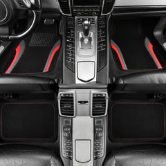Car Pass Leather Sporty Floor Mats rear view highlighting full coverage.