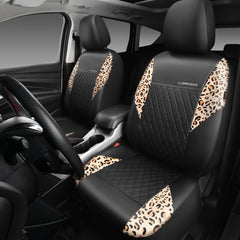 CAR PASS leopard quilted pattern close-up highlights premium stitching and texture