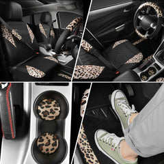 CAR PASS leopard steering wheel cover provides grip and flair