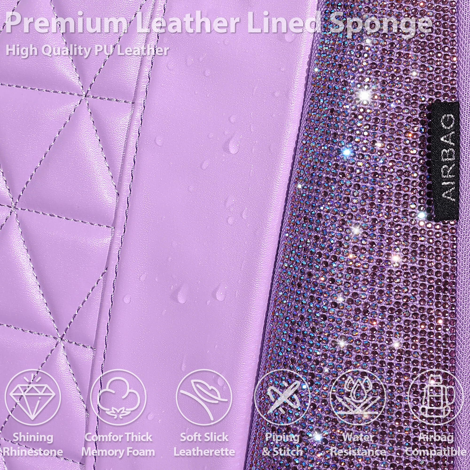 CAR PASS lilac armrest zipper seat cover fits armrest-equipped cars securely.