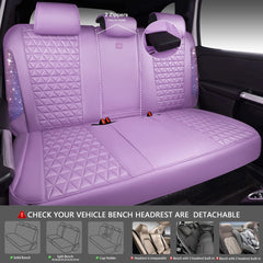 CAR PASS lavender headrest cover set enhances interior and protects surfaces.
