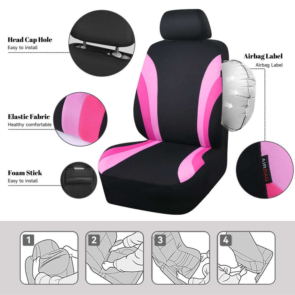 Airbag-compatible openings ensure safe compatibility with most vehicles.