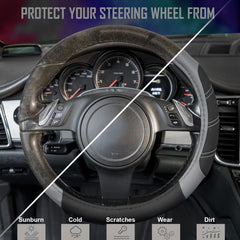 CAR PASS Line Rider anti-slip inner ring keeps steering steady for safer handling.