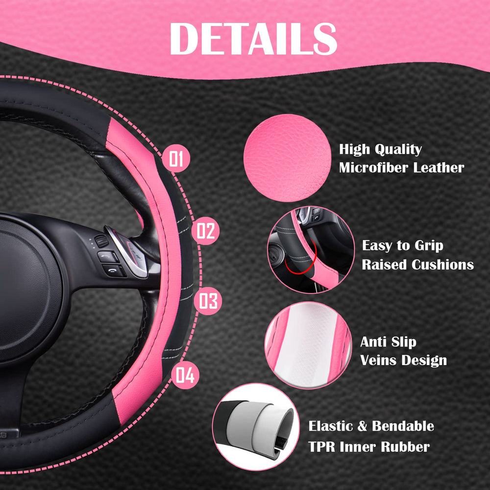 CAR PASS Line Rider black-pink sporty interior styling enhances cabin look.