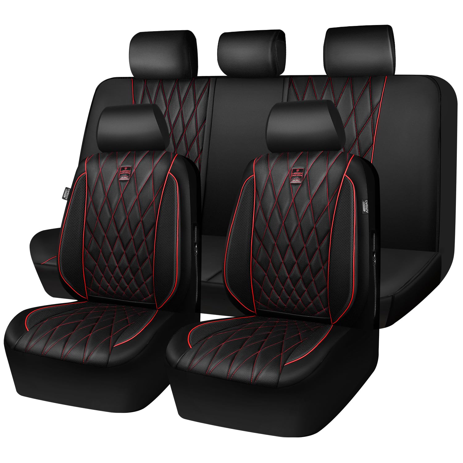 CAR PASS luxury leather seat covers full set for 5 seats showing premium protection and style