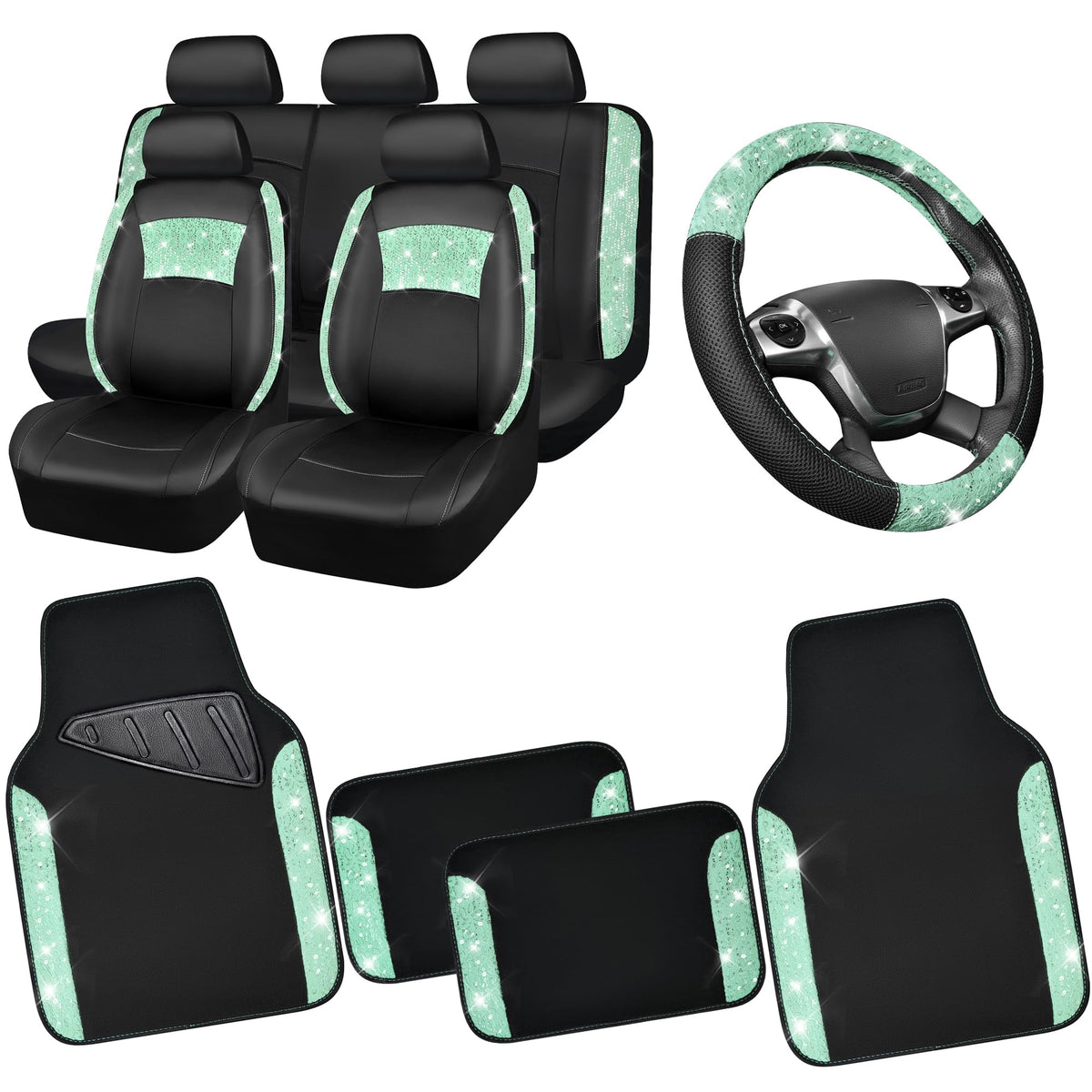 CAR PASS mint leather lace front seat cover protects and elevates your car interior