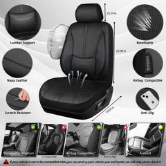CAR PASS Nappa leather anti-slip back keeps covers in place during daily use