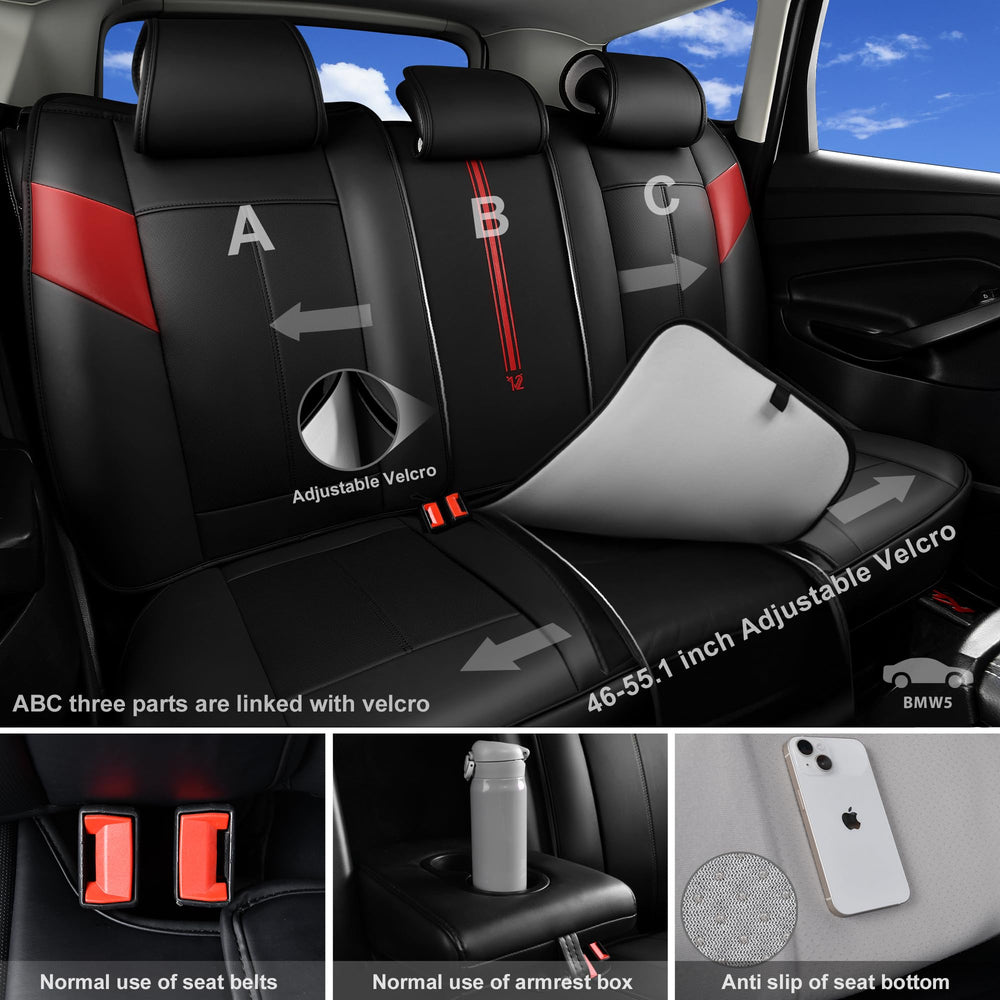 CAR PASS Nappa seat covers back seat protection against spills and pet hair
