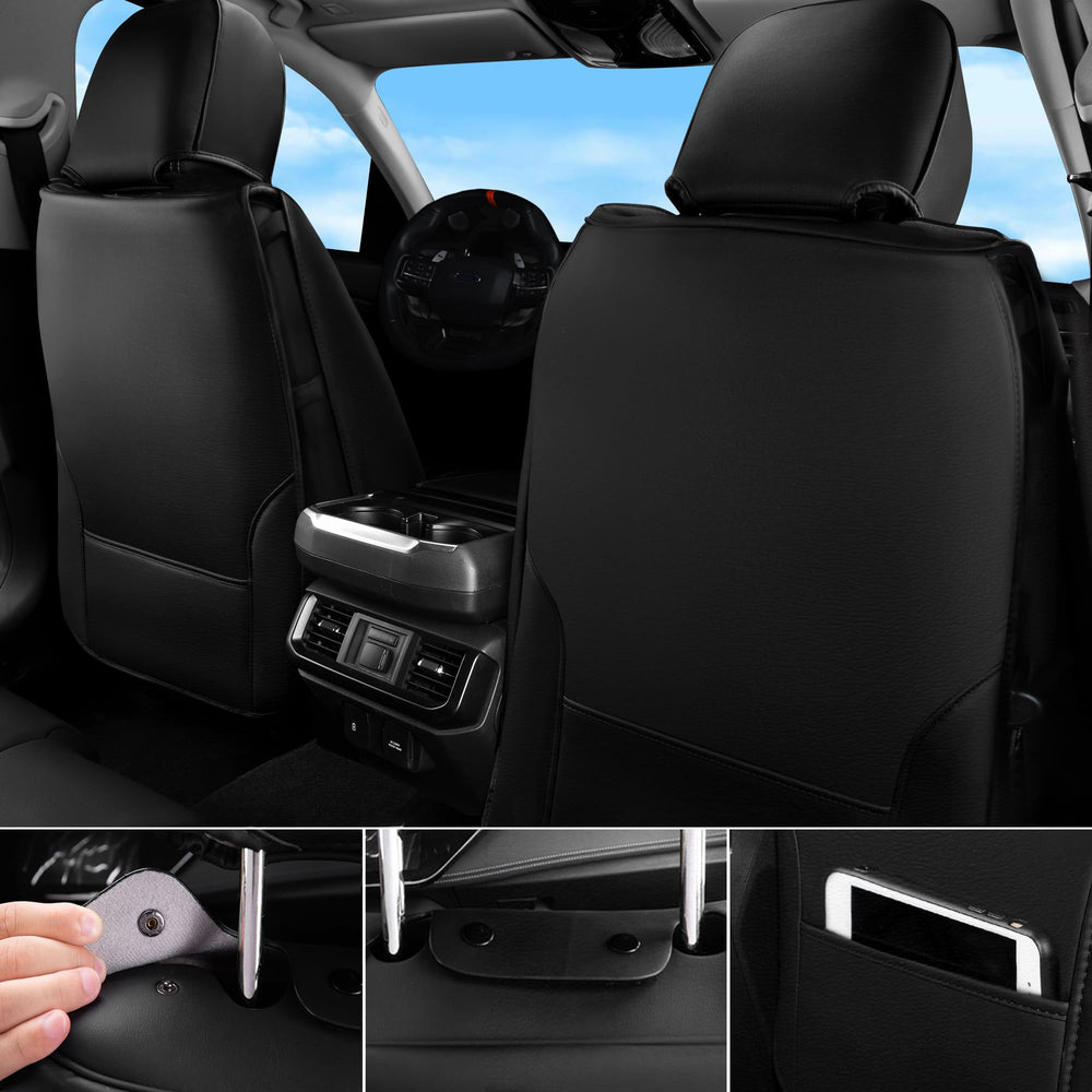 CAR PASS Nappa leather front seat cover waterproof material protects against spills.
