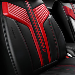 CAR PASS Nappa leather front seat detail shows luxurious texture and snug fit