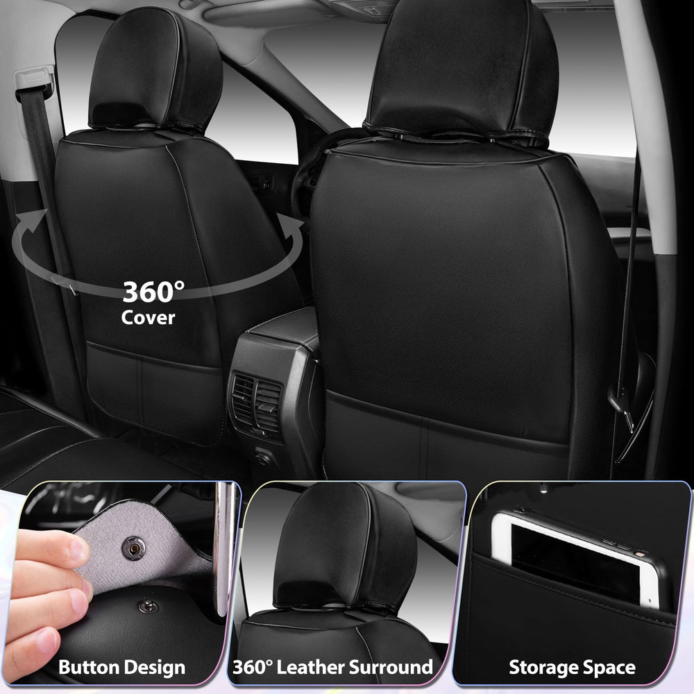 CAR PASS Nappa leather seat covers anti-slip design keeps seats in place