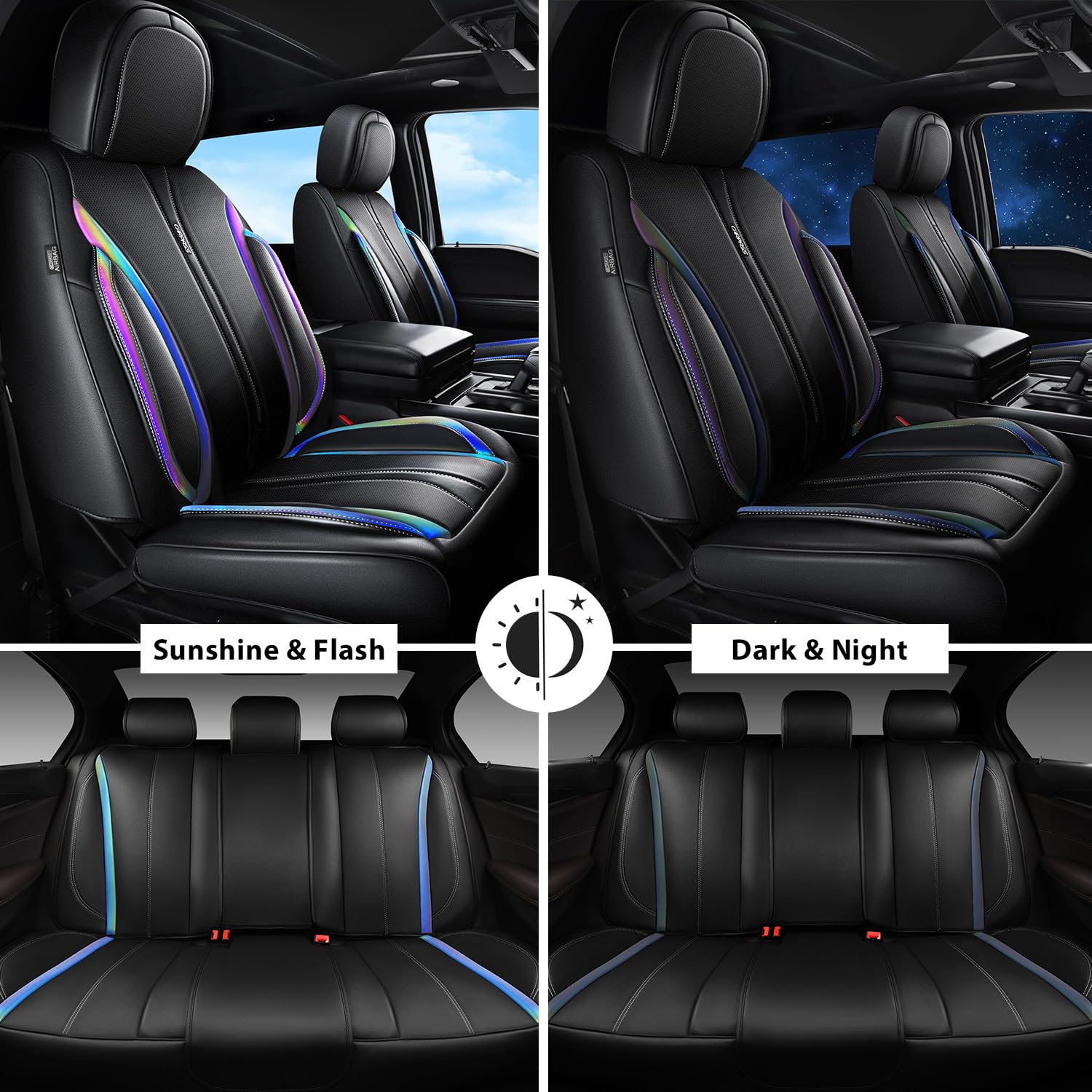CAR PASS Nappa leather seat covers foam padding detail emphasizes comfort during drives
