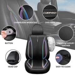 CAR PASS Nappa leather seat covers full set back view showing complete interior coverage