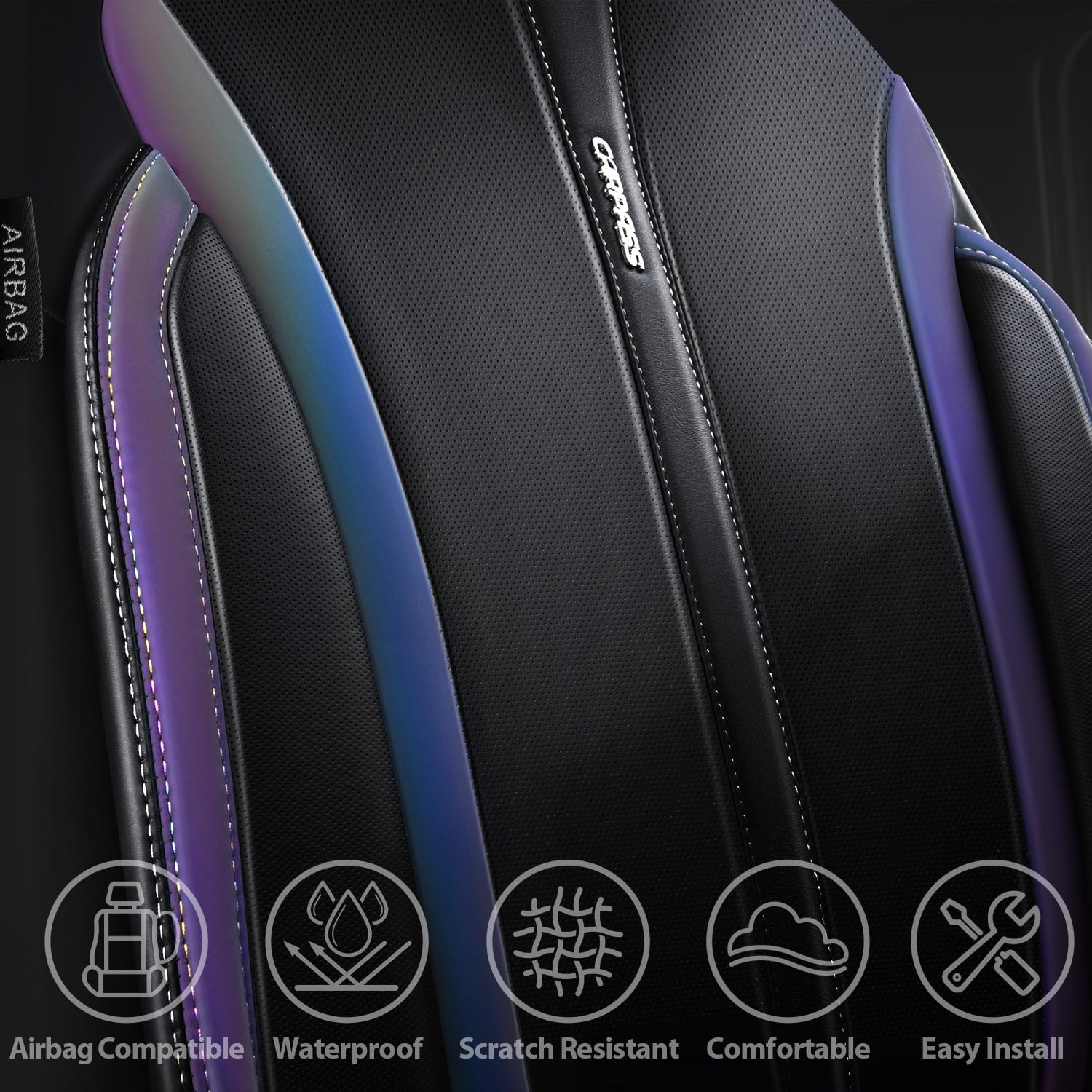 CAR PASS Nappa leather seat covers waterproof fabric highlights easy cleaning in daily use