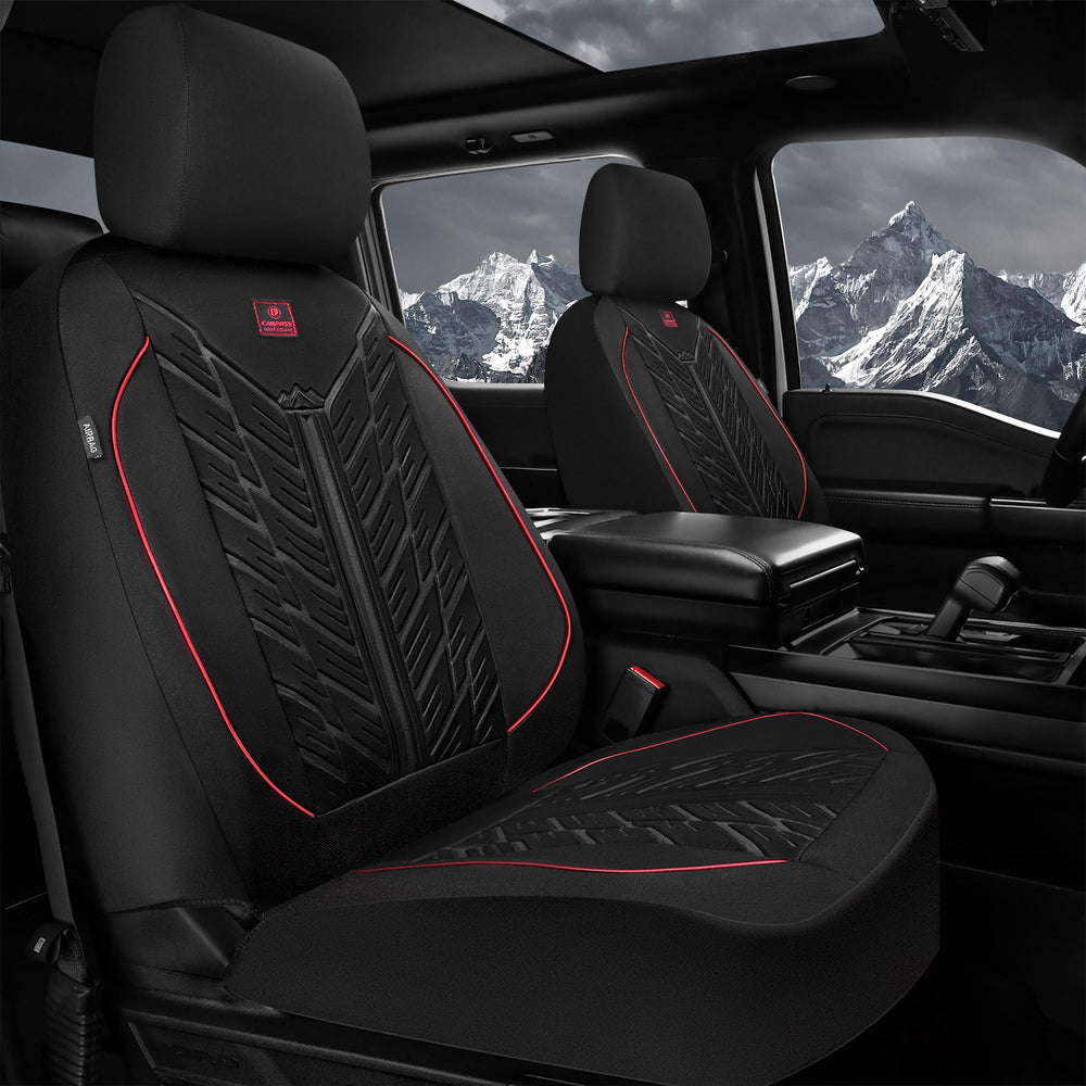 CAR PASS neoprene front-seat with tyre-embossed texture boosts grip.