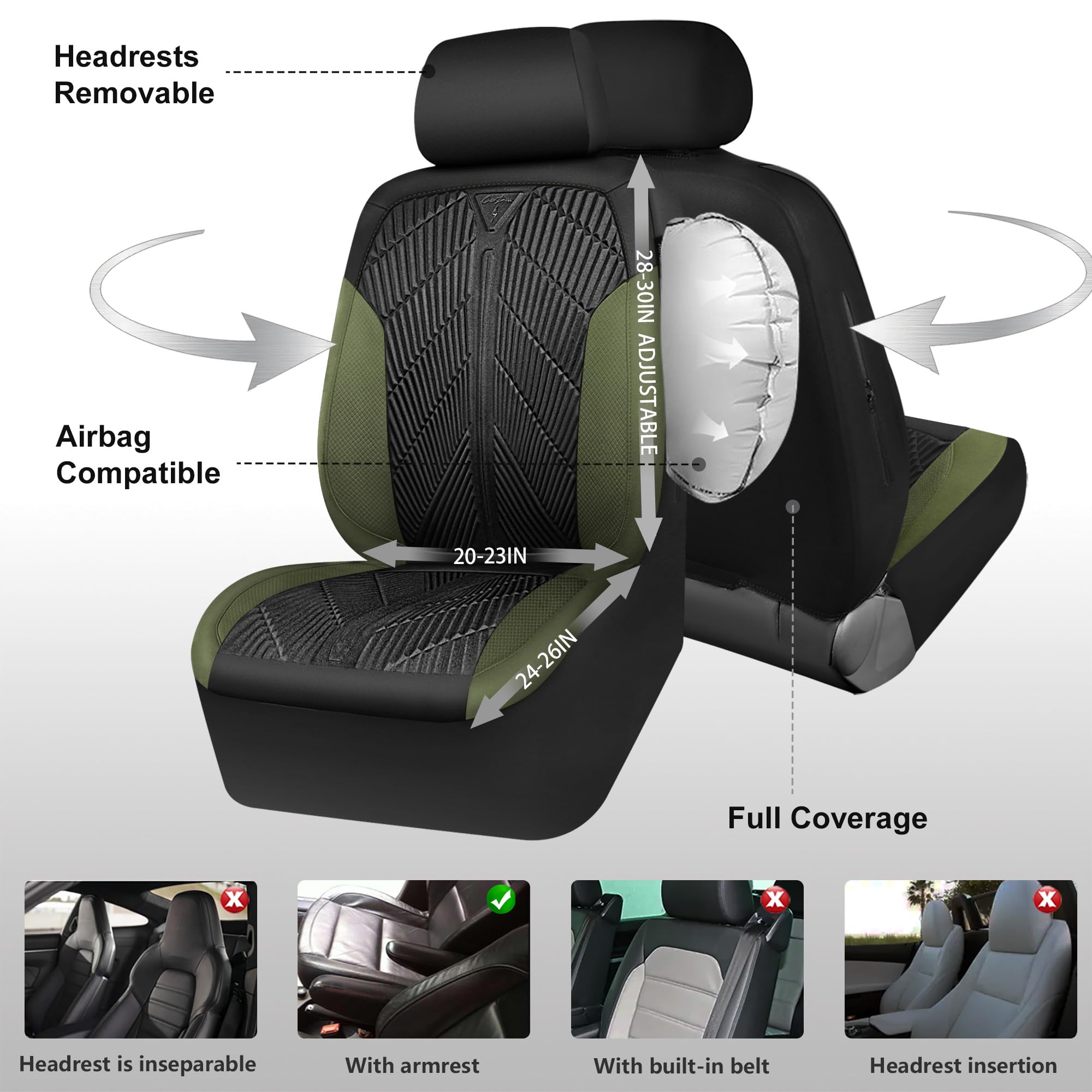 CAR PASS non-slip design keeps seats in place during driving.