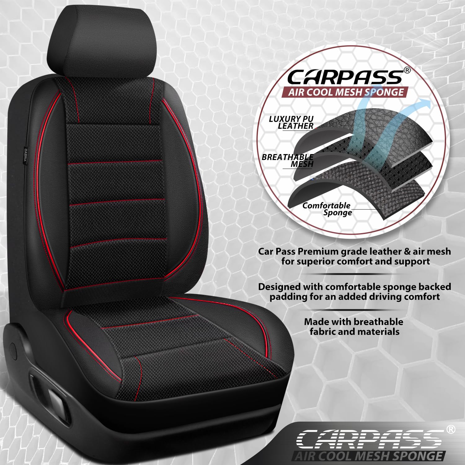 CAR PASS passenger seat cover protects upholstery from spills and wear.