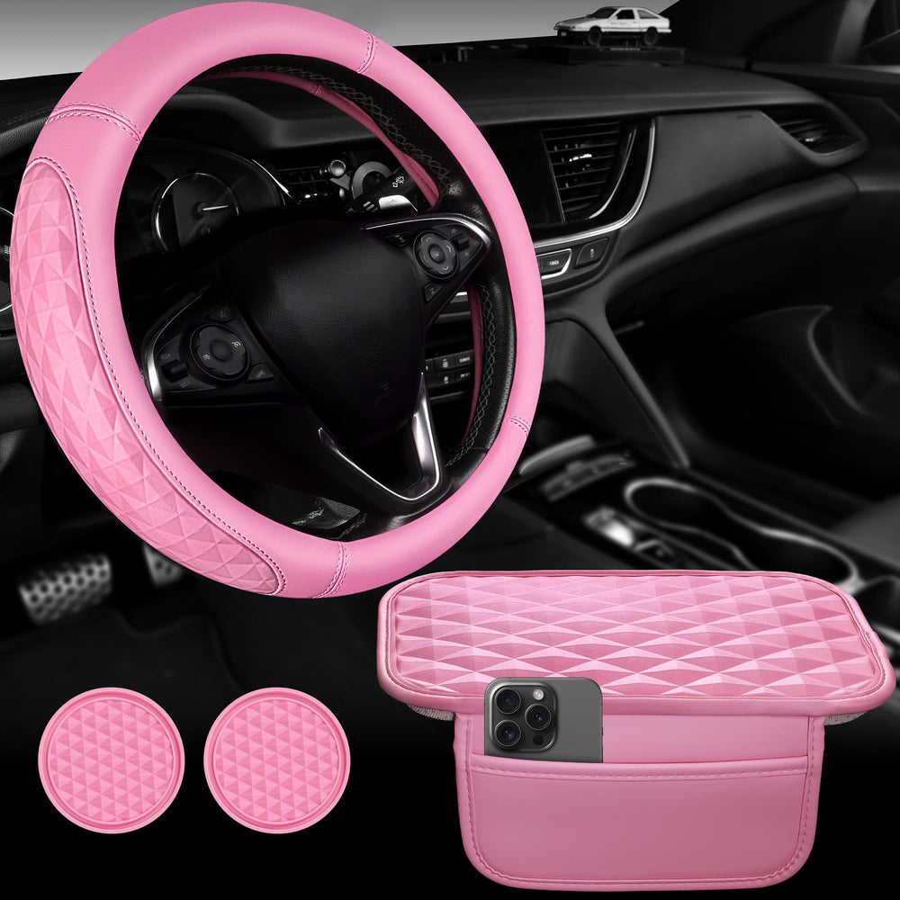 CAR PASS pink interior set creates a coordinated cabin look.