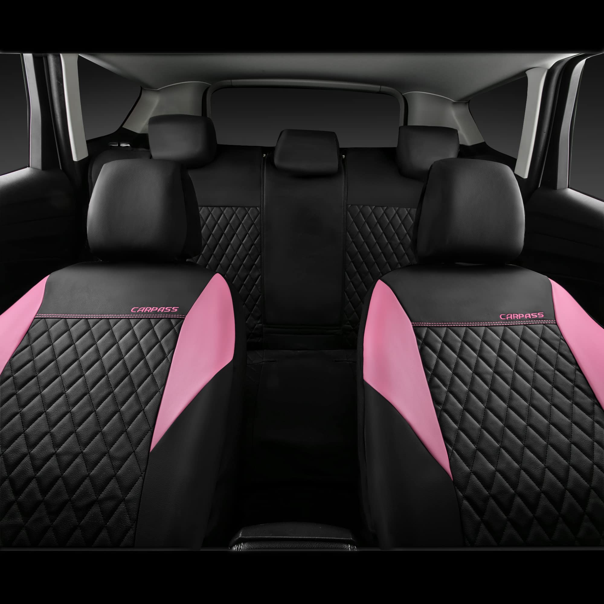CAR PASS full set enhances interior aesthetics with a cohesive pink look.